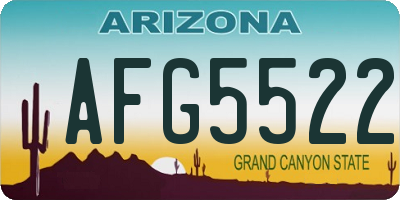 AZ license plate AFG5522