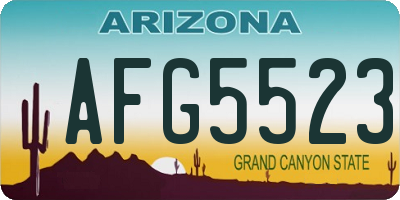 AZ license plate AFG5523