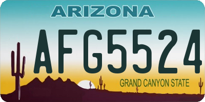 AZ license plate AFG5524