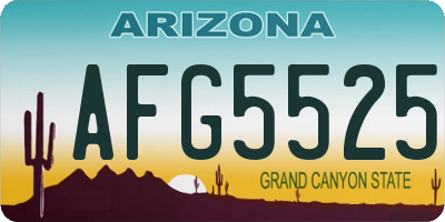 AZ license plate AFG5525