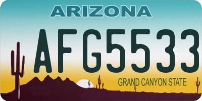 AZ license plate AFG5533