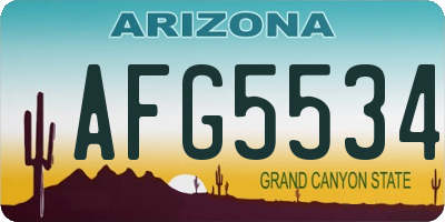 AZ license plate AFG5534
