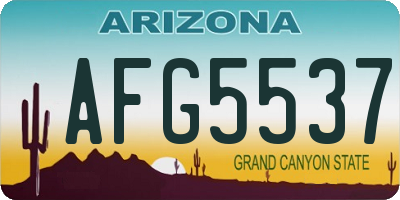 AZ license plate AFG5537
