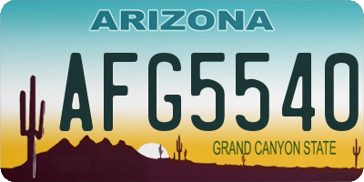 AZ license plate AFG5540