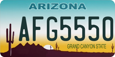 AZ license plate AFG5550