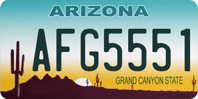 AZ license plate AFG5551