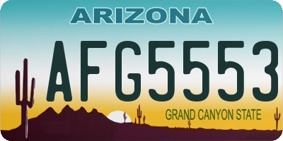 AZ license plate AFG5553