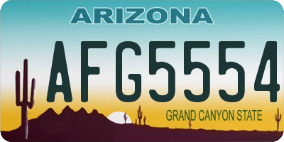 AZ license plate AFG5554