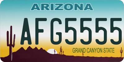 AZ license plate AFG5555