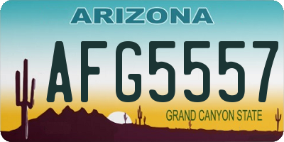 AZ license plate AFG5557
