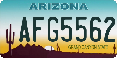 AZ license plate AFG5562