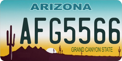 AZ license plate AFG5566