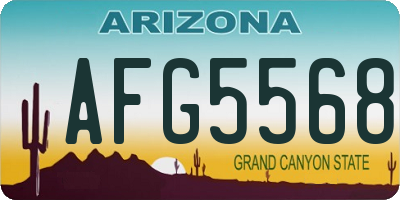 AZ license plate AFG5568