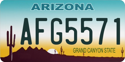 AZ license plate AFG5571