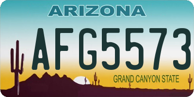 AZ license plate AFG5573