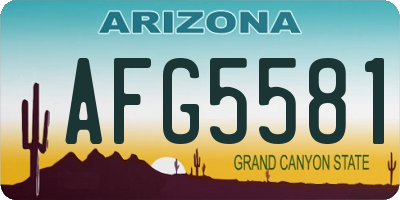 AZ license plate AFG5581