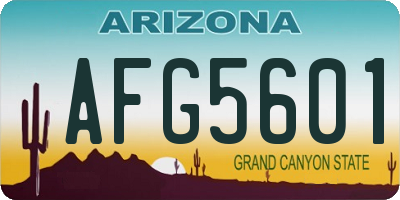 AZ license plate AFG5601