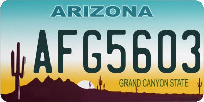 AZ license plate AFG5603