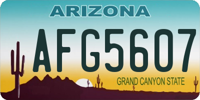 AZ license plate AFG5607