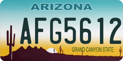 AZ license plate AFG5612