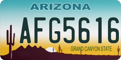 AZ license plate AFG5616
