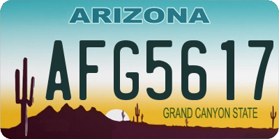 AZ license plate AFG5617