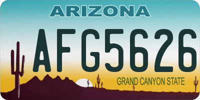 AZ license plate AFG5626
