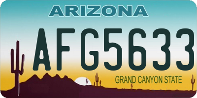 AZ license plate AFG5633