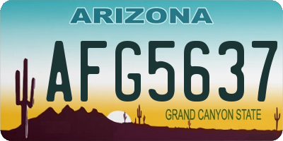 AZ license plate AFG5637