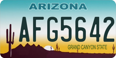 AZ license plate AFG5642