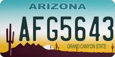 AZ license plate AFG5643