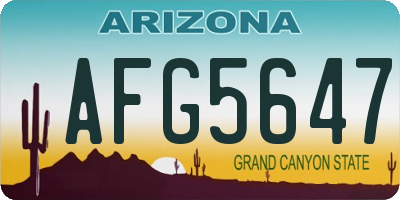 AZ license plate AFG5647