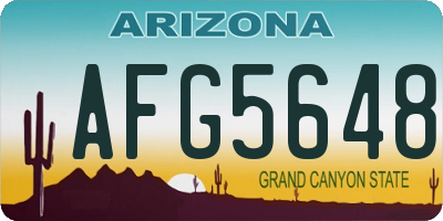 AZ license plate AFG5648