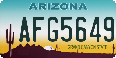 AZ license plate AFG5649