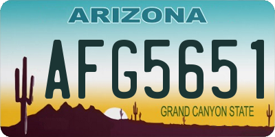 AZ license plate AFG5651