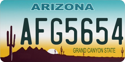 AZ license plate AFG5654