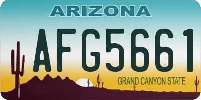 AZ license plate AFG5661