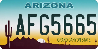 AZ license plate AFG5665