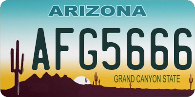 AZ license plate AFG5666