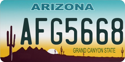 AZ license plate AFG5668