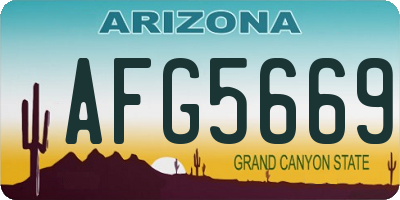 AZ license plate AFG5669