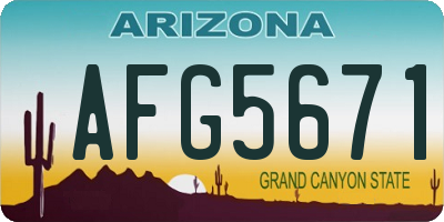 AZ license plate AFG5671