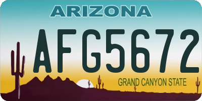 AZ license plate AFG5672
