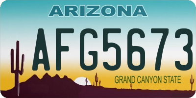 AZ license plate AFG5673