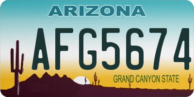 AZ license plate AFG5674