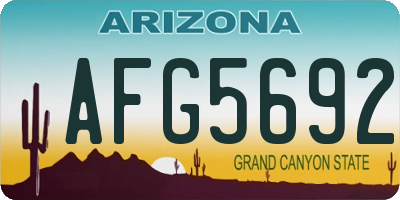 AZ license plate AFG5692