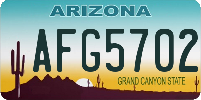 AZ license plate AFG5702