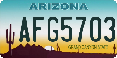 AZ license plate AFG5703