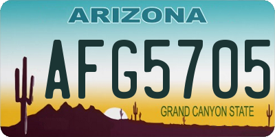 AZ license plate AFG5705