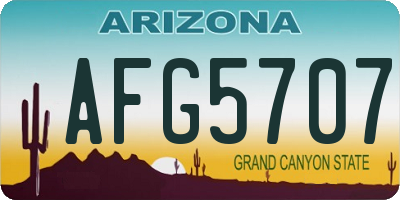 AZ license plate AFG5707